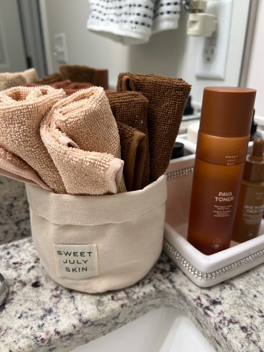 Customer photo review of Day + Night Face Towel Set (Set of 6)