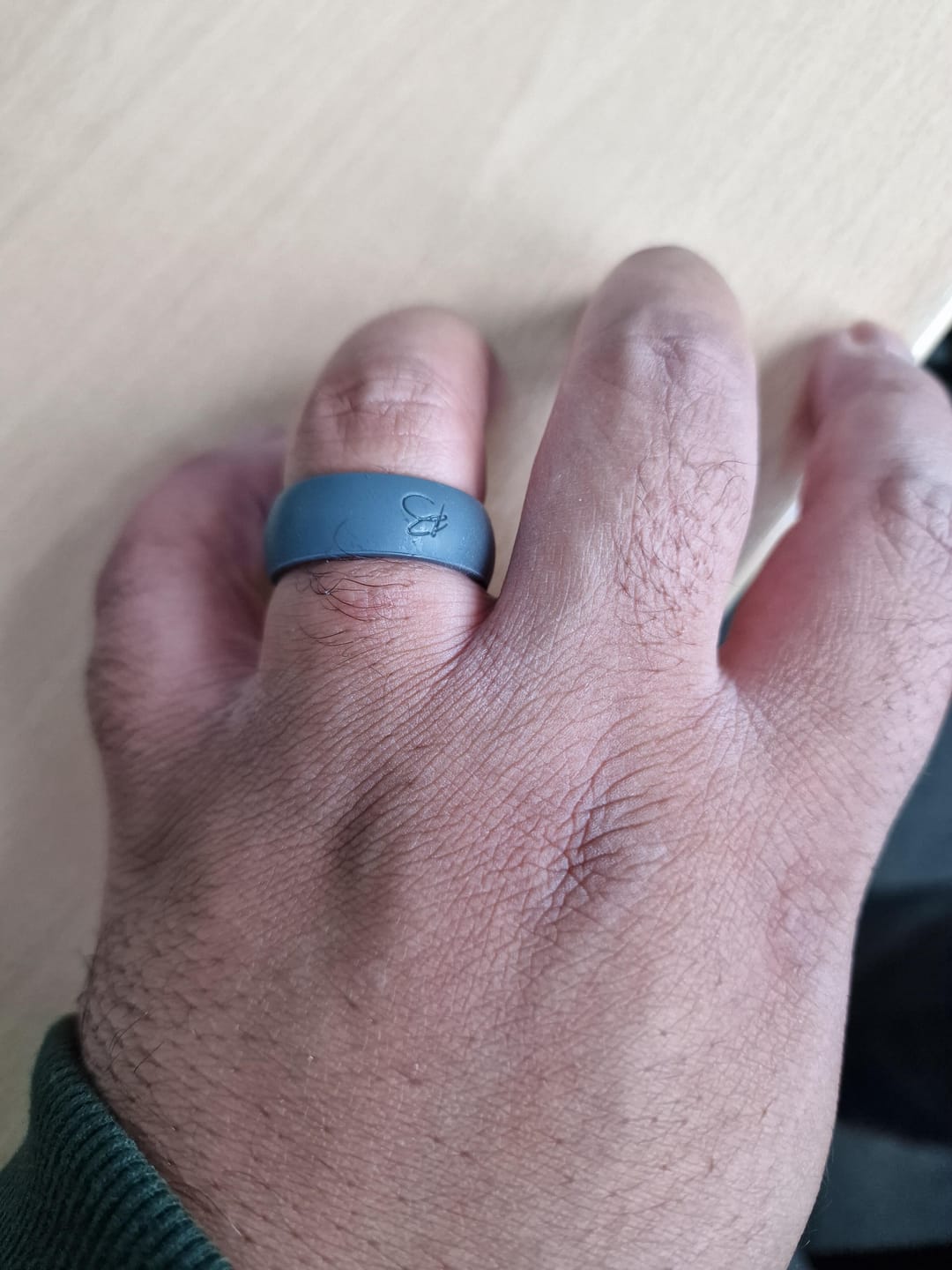 Customer photo review of botthms Charcoal Active Silicone Ring