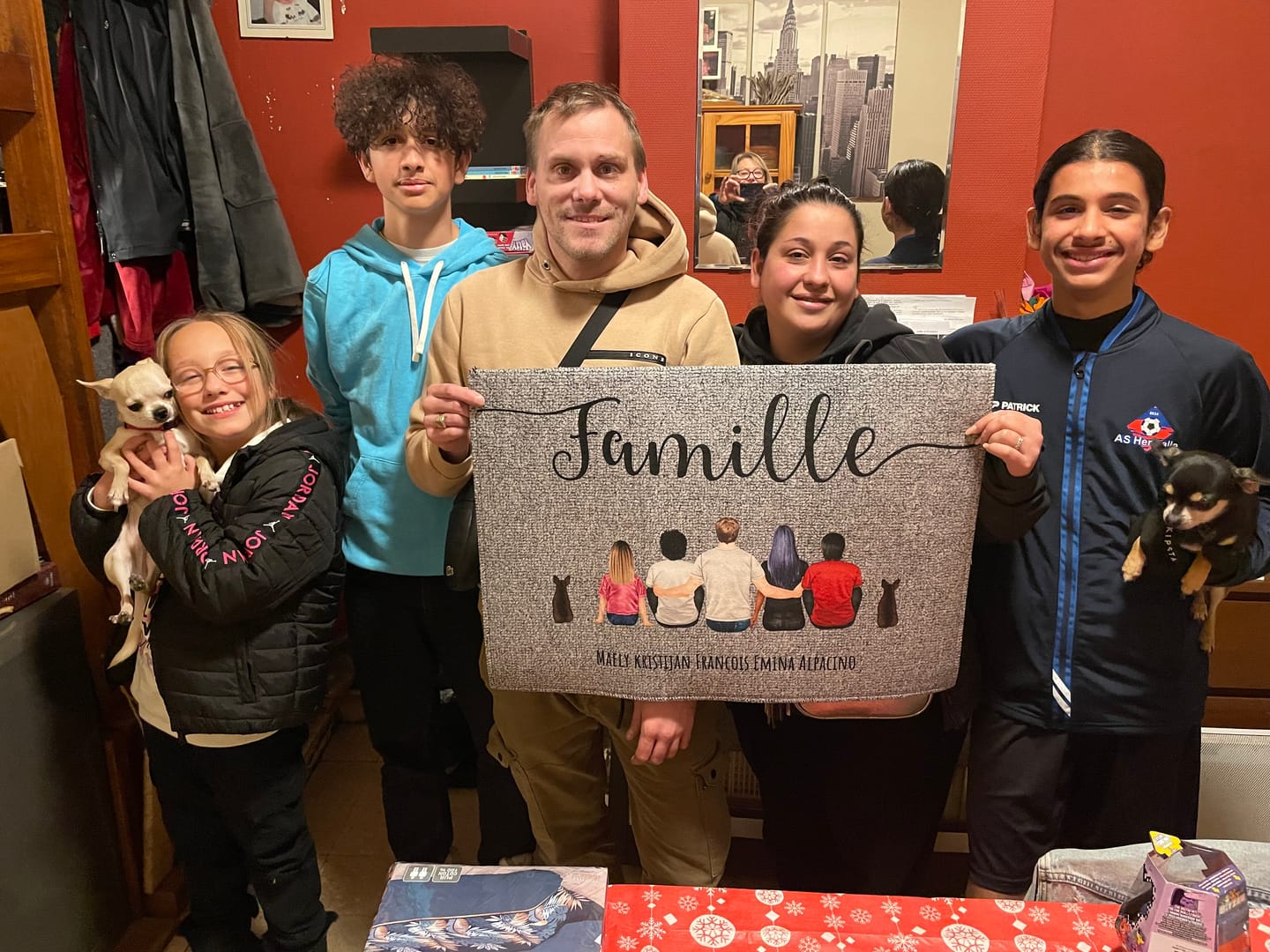 Customer photo review of Famille - Paillasson personnalisé