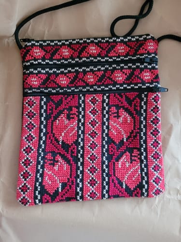 Customer photo review of Lila Three Zipper Embroidered Purse