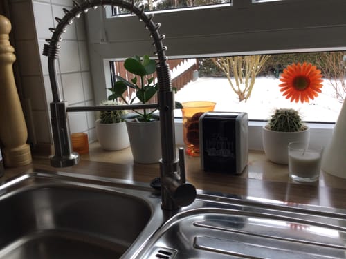 Customer photo review of Halmstad - Single Hole Pre-Rinse Pull-Down Spring Spout Kitchen Faucet