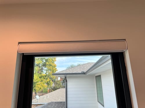 Customer photo review of SmartWings Motorized Roller Shades 100% Blackout Essential