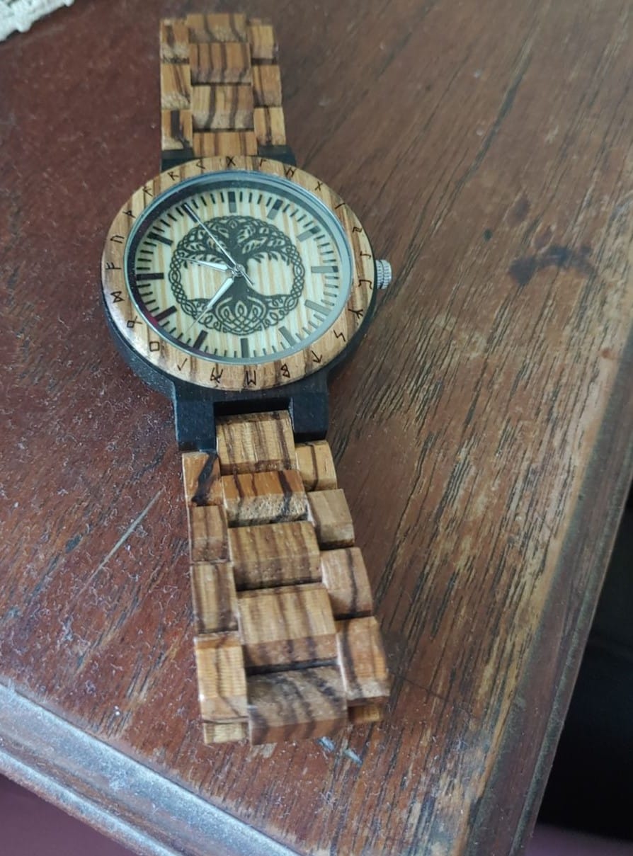 Customer photo review of Personalized Tree Of Life Wooden Watch