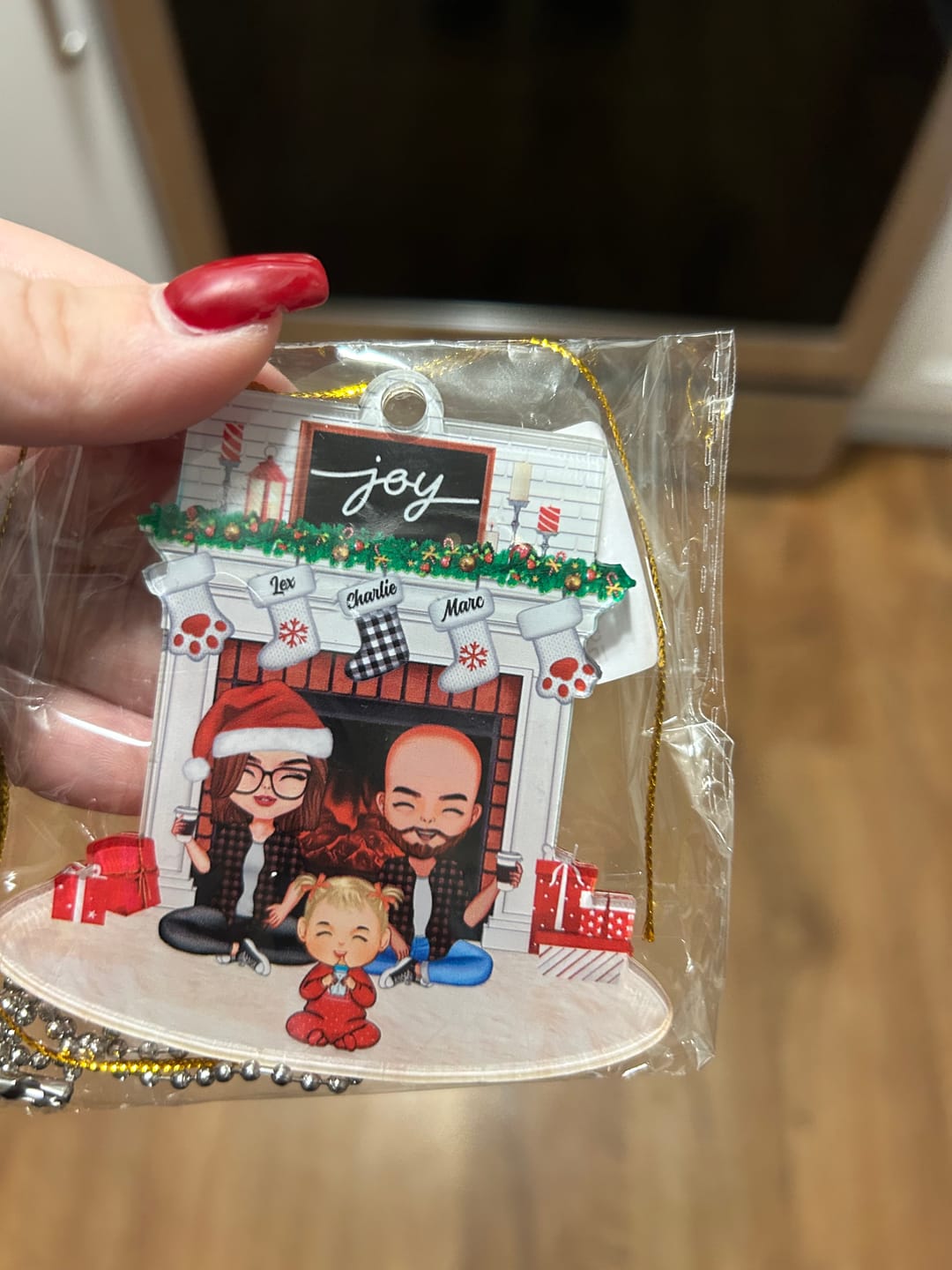 Customer photo review of Christmas Doll Couple Standing Hugging - Personalized Ornament