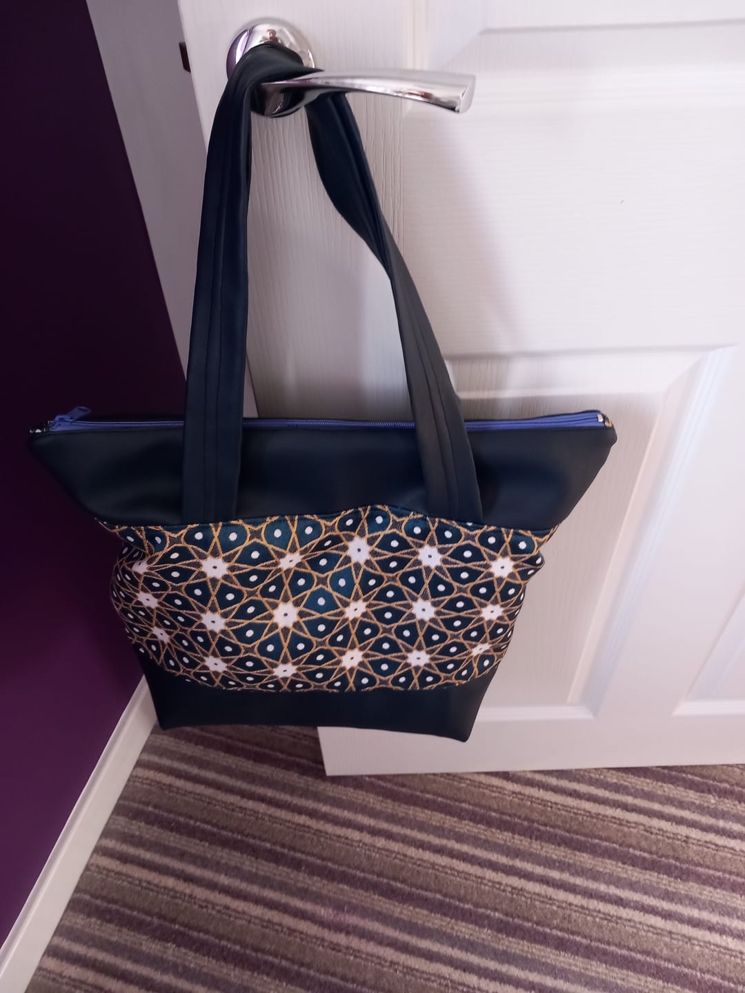 Customer photo review of Abstract Dotted Tiles Tapestry Fabric