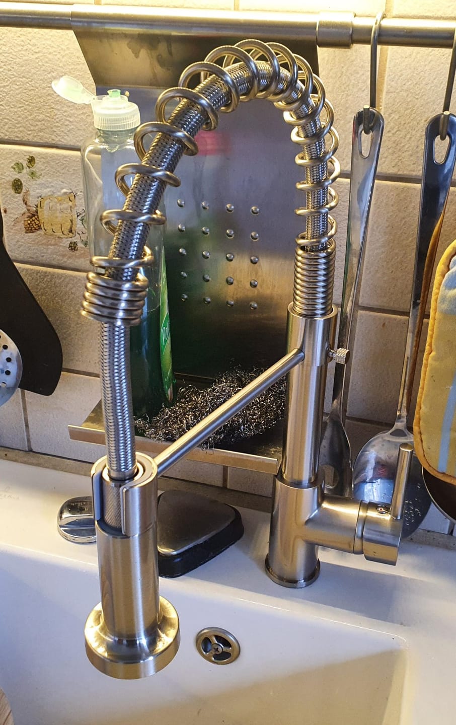 Customer photo review of Halmstad - Single Hole Pre-Rinse Pull-Down Spring Spout Kitchen Faucet
