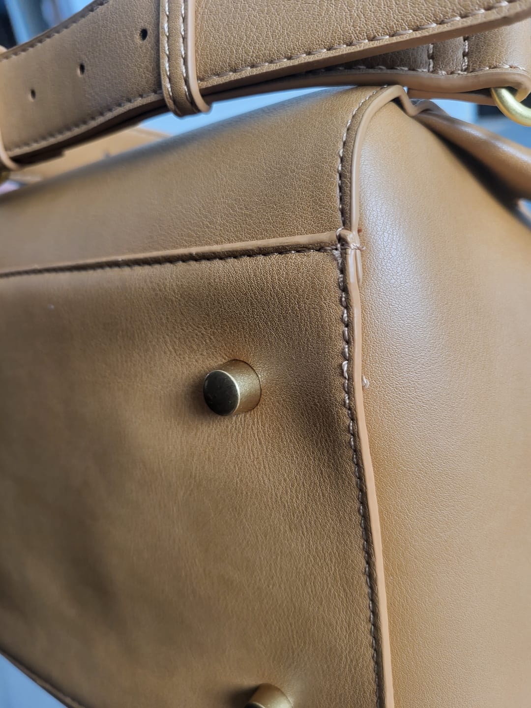 Customer photo review of The Square Diaper Bag  -  Tan
