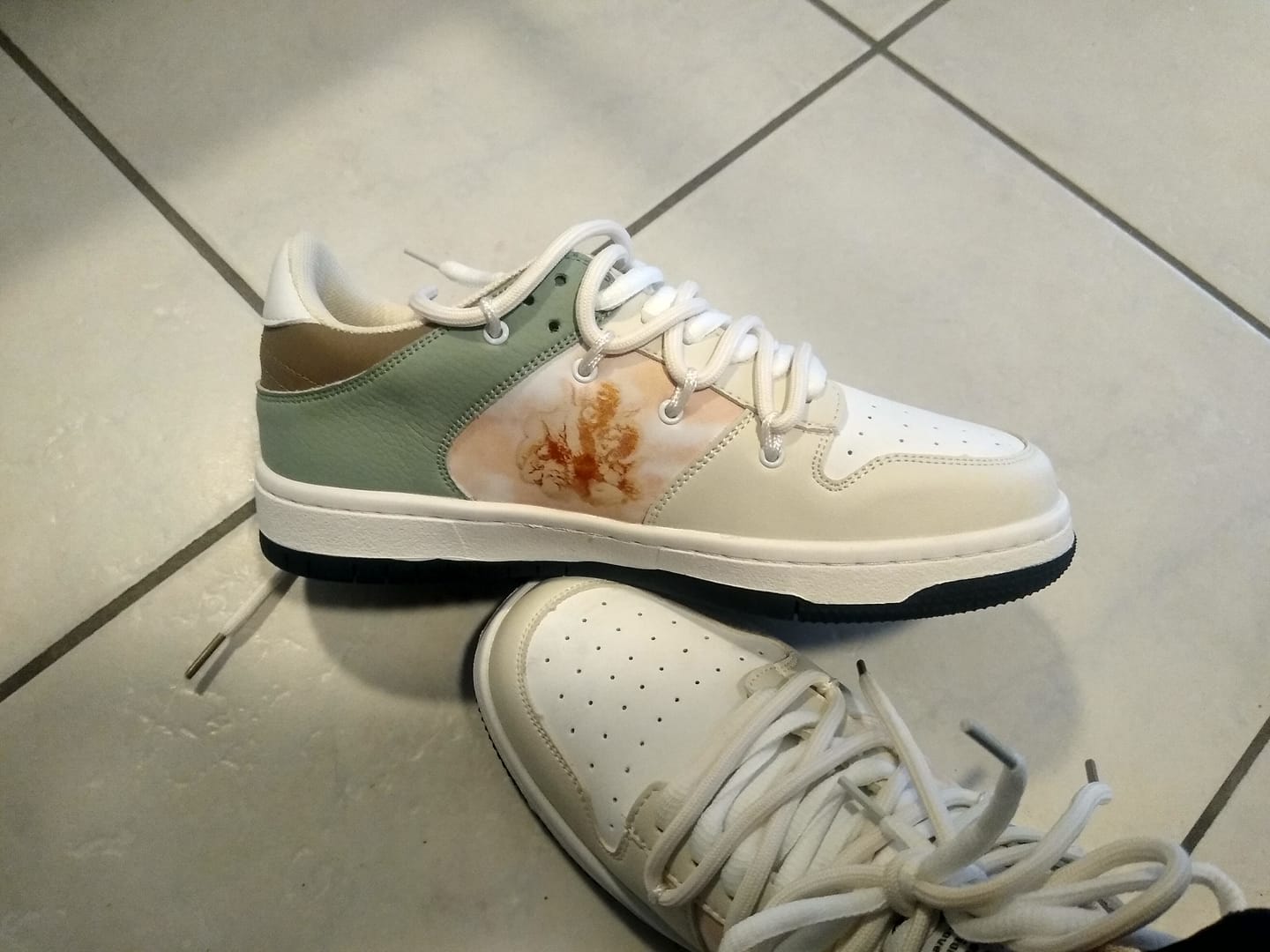 Customer photo review of Renaissance angels inspired Sneakers