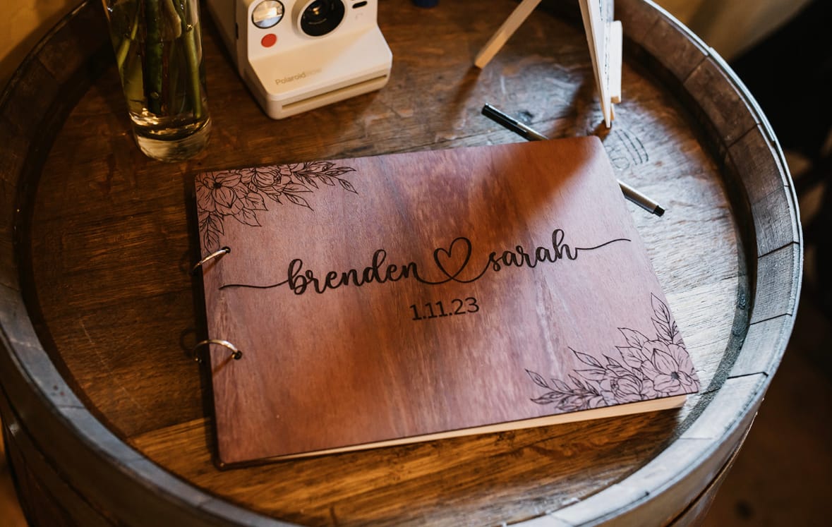 Customer photo review of Personalised Engraving Wooden Wedding Guest Book
