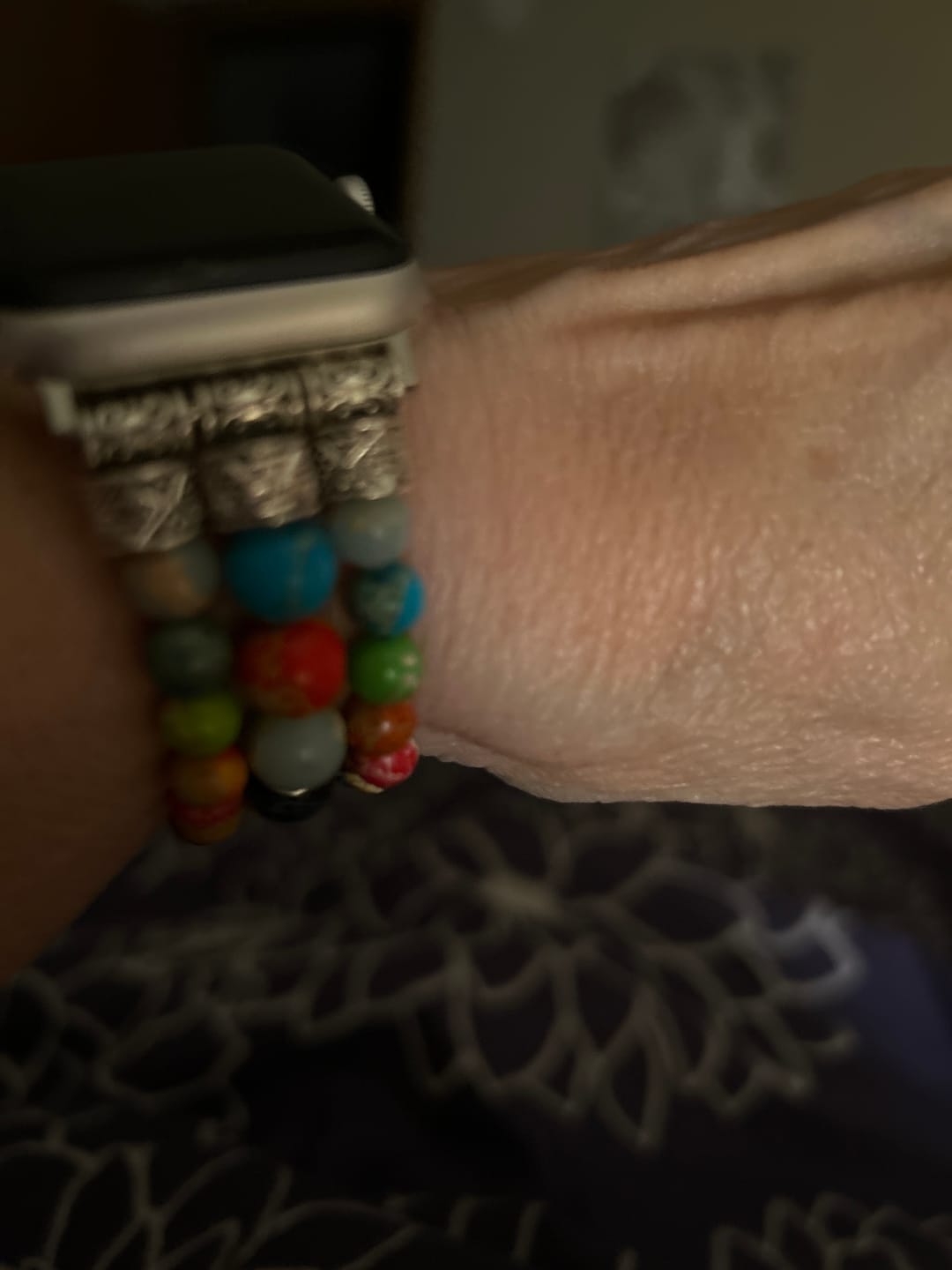 Customer photo review of Vibrant Chakra Stretch Apple Watch Strap