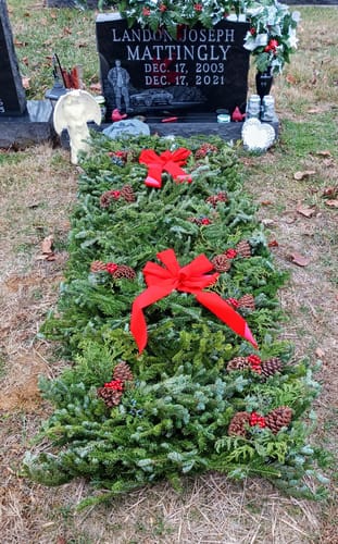 Customer photo review of Fresh Natural Christmas Grave Blanket