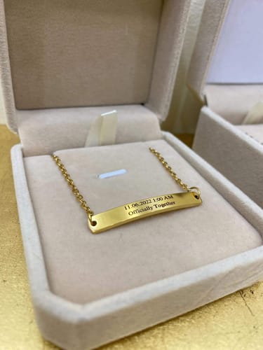 Customer photo review of Printave™ Personalized Slim Bar Bracelet