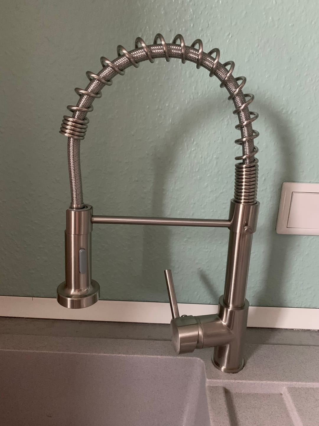 Customer photo review of Halmstad - Single Hole Pre-Rinse Pull-Down Spring Spout Kitchen Faucet
