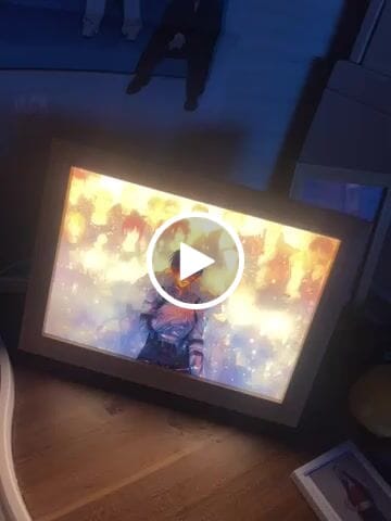 Customer video review of A O T Series LED Light Painting Anime Photo Frame Wall Art