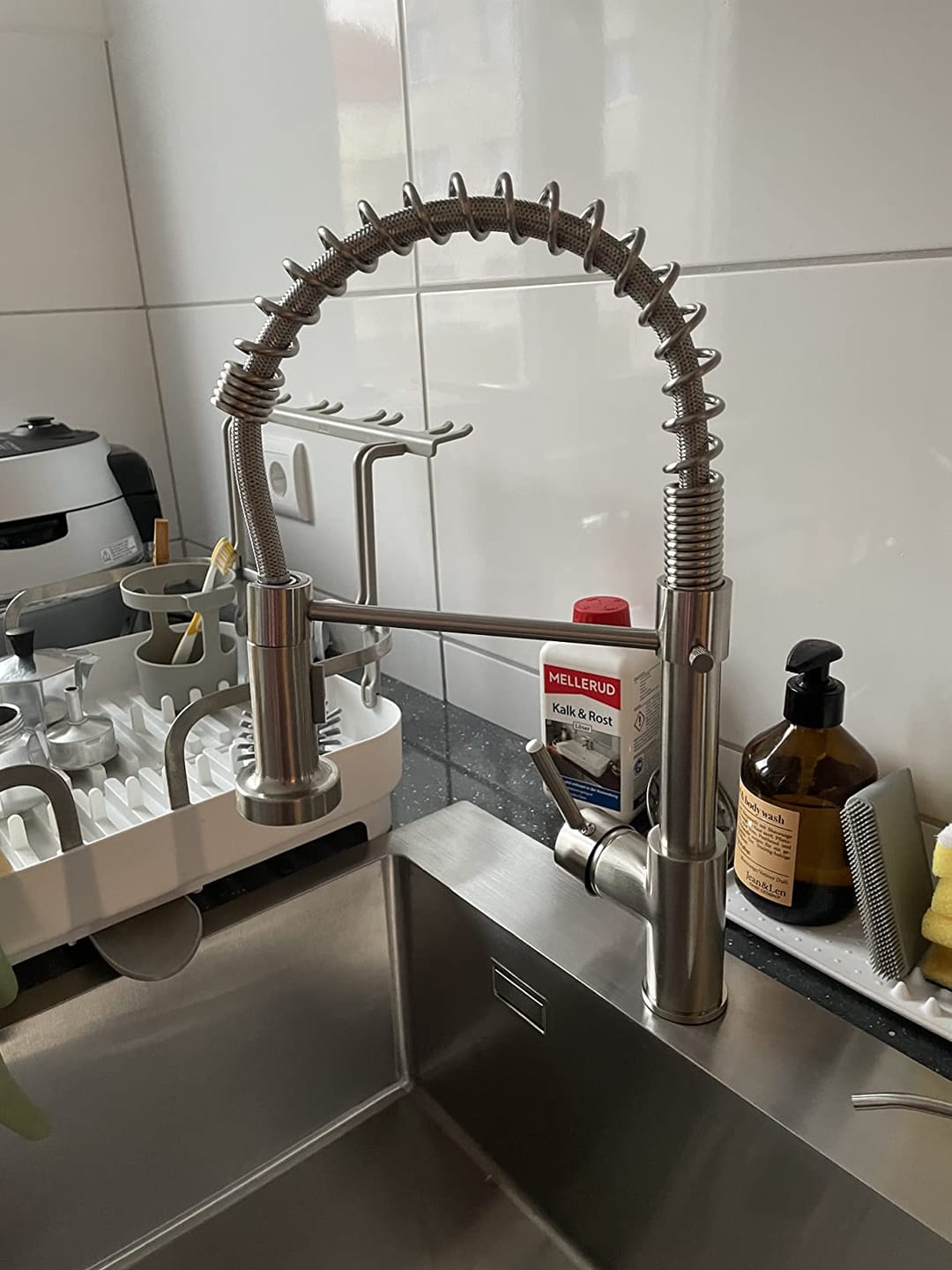 Customer photo review of Halmstad - Single Hole Pre-Rinse Pull-Down Spring Spout Kitchen Faucet