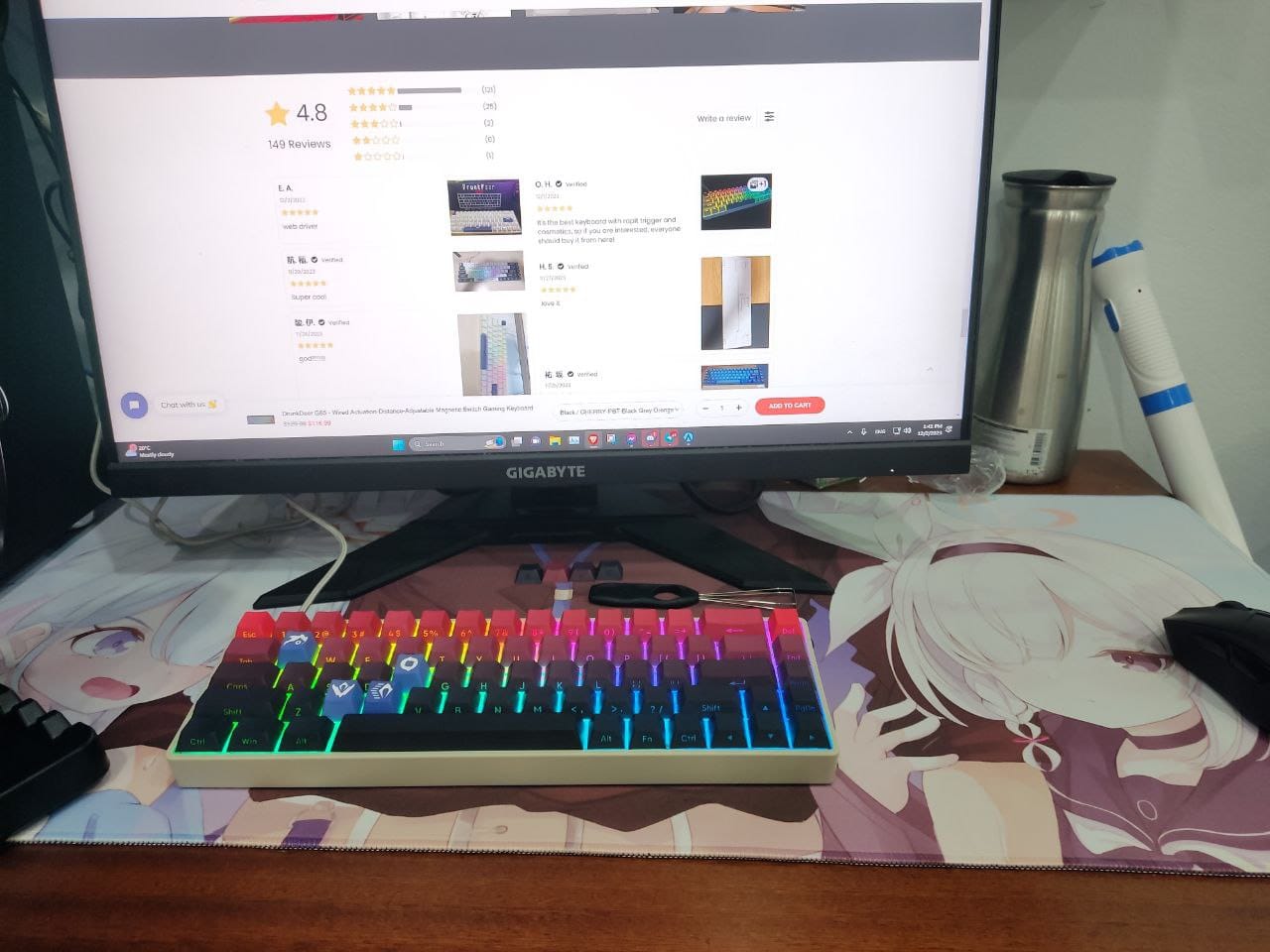 Customer photo review of DrunkDeer G65 - Wired Actuation-Distance-Adjustable Magnetic Switch Gaming Keyboard