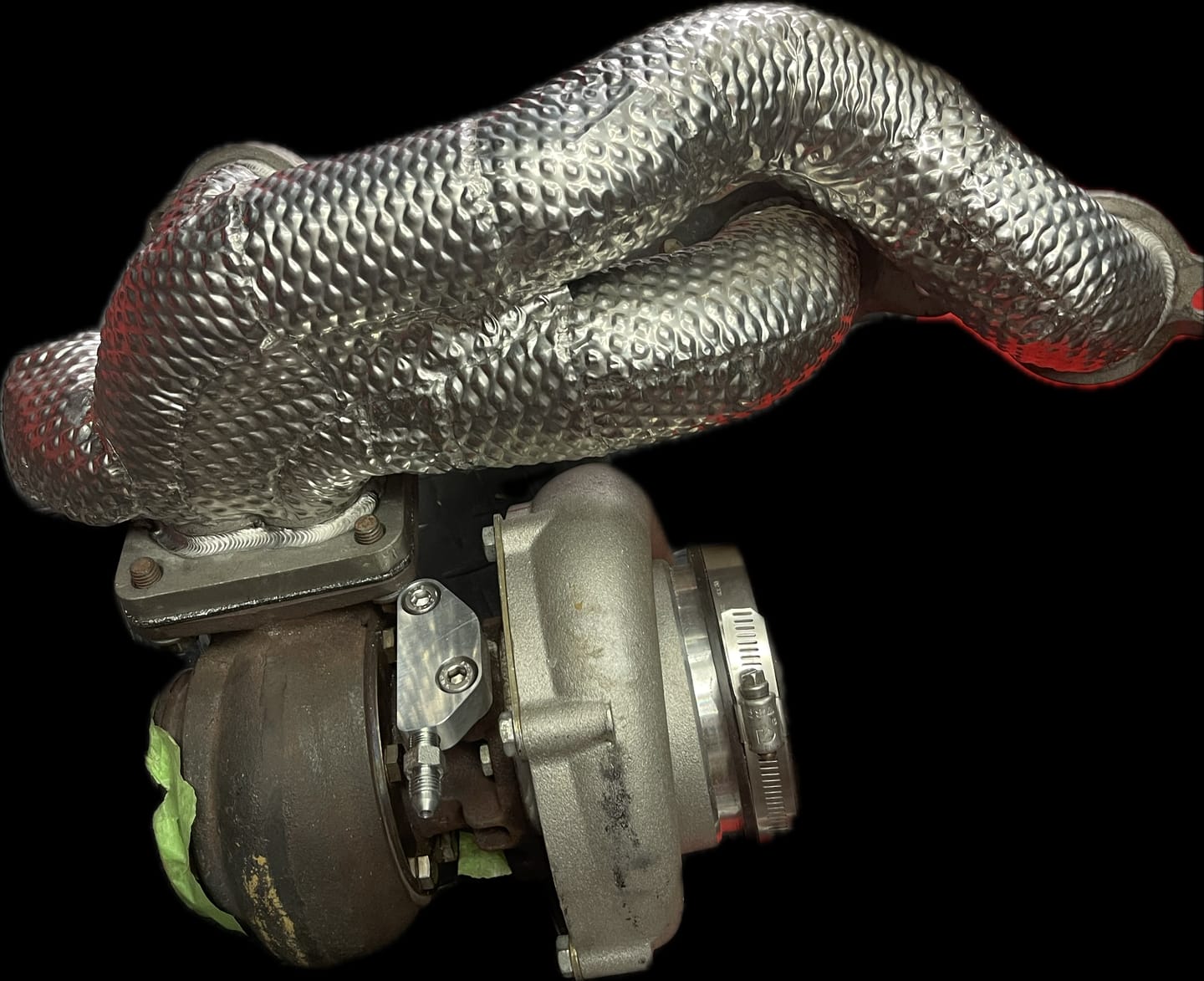 Customer photo review of T4 / S400 / GT55 Turbo Low-Pro Oil Feed Flange 21-10010
