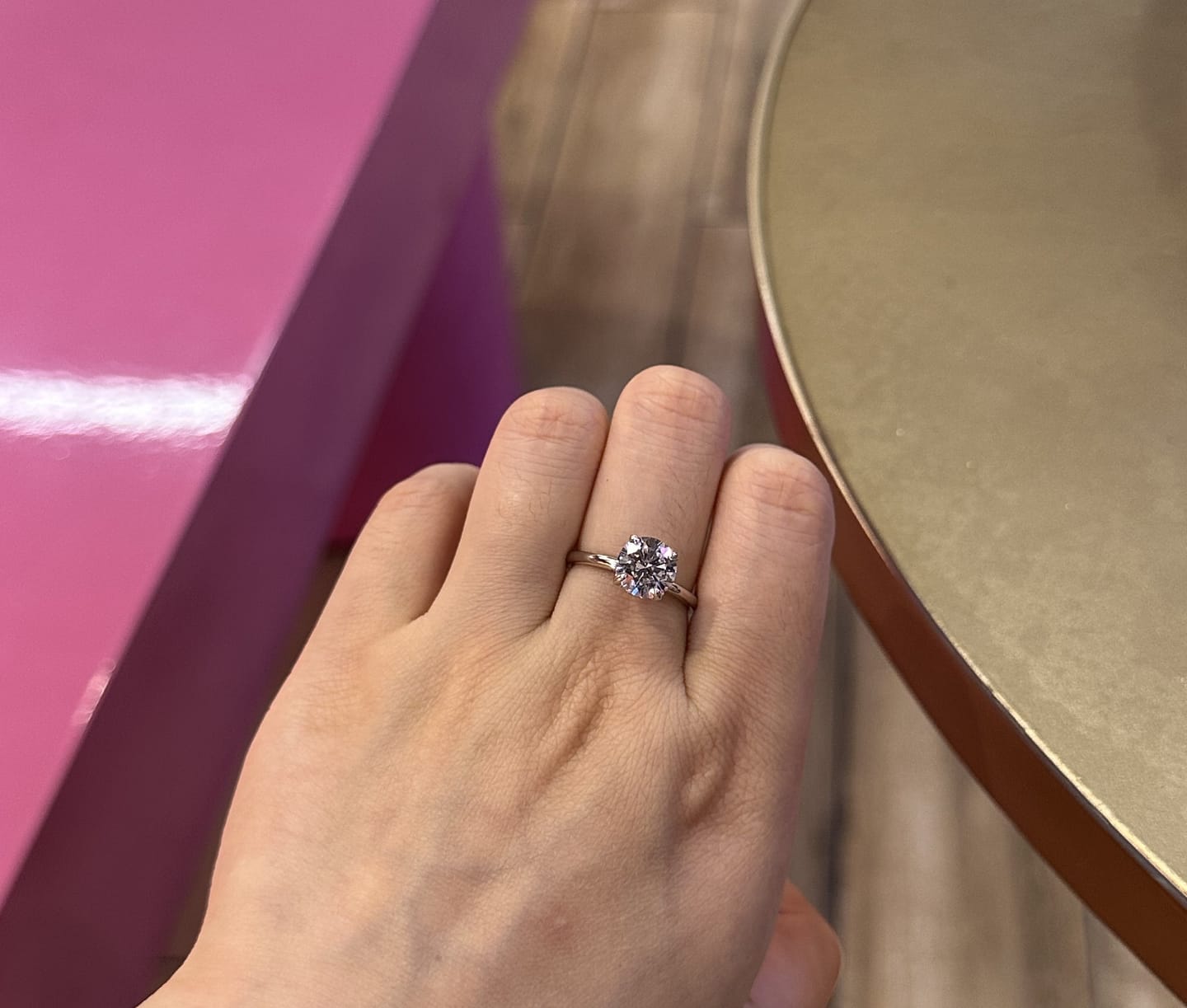 Customer photo review of Louily Classic Round Cut Engagement Ring For Women In Sterling Silver