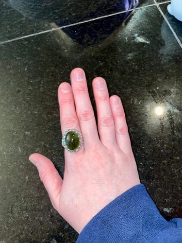 Customer photo review of Rare Moldavite Ring- Size 7 😍