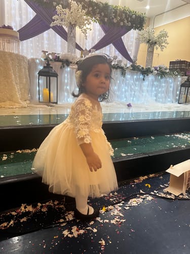 Customer photo review of Girl Formal Princess Dresses Baby Girl Summer Elegant Flower Mesh Puffy Birthday Party Dress