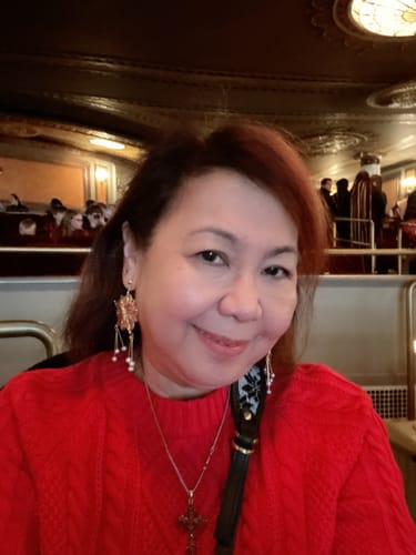 Customer photo review of Colored Parol Capiz Shell Earrings