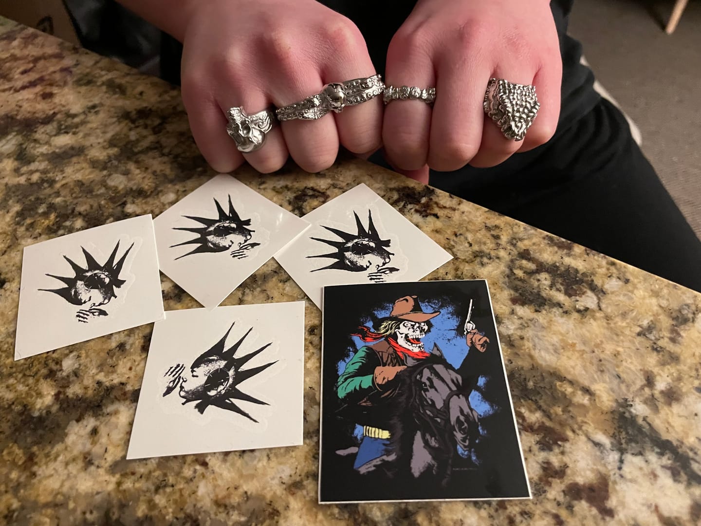 Customer photo review of DOUBLE FINGER OCTOSKULL RING