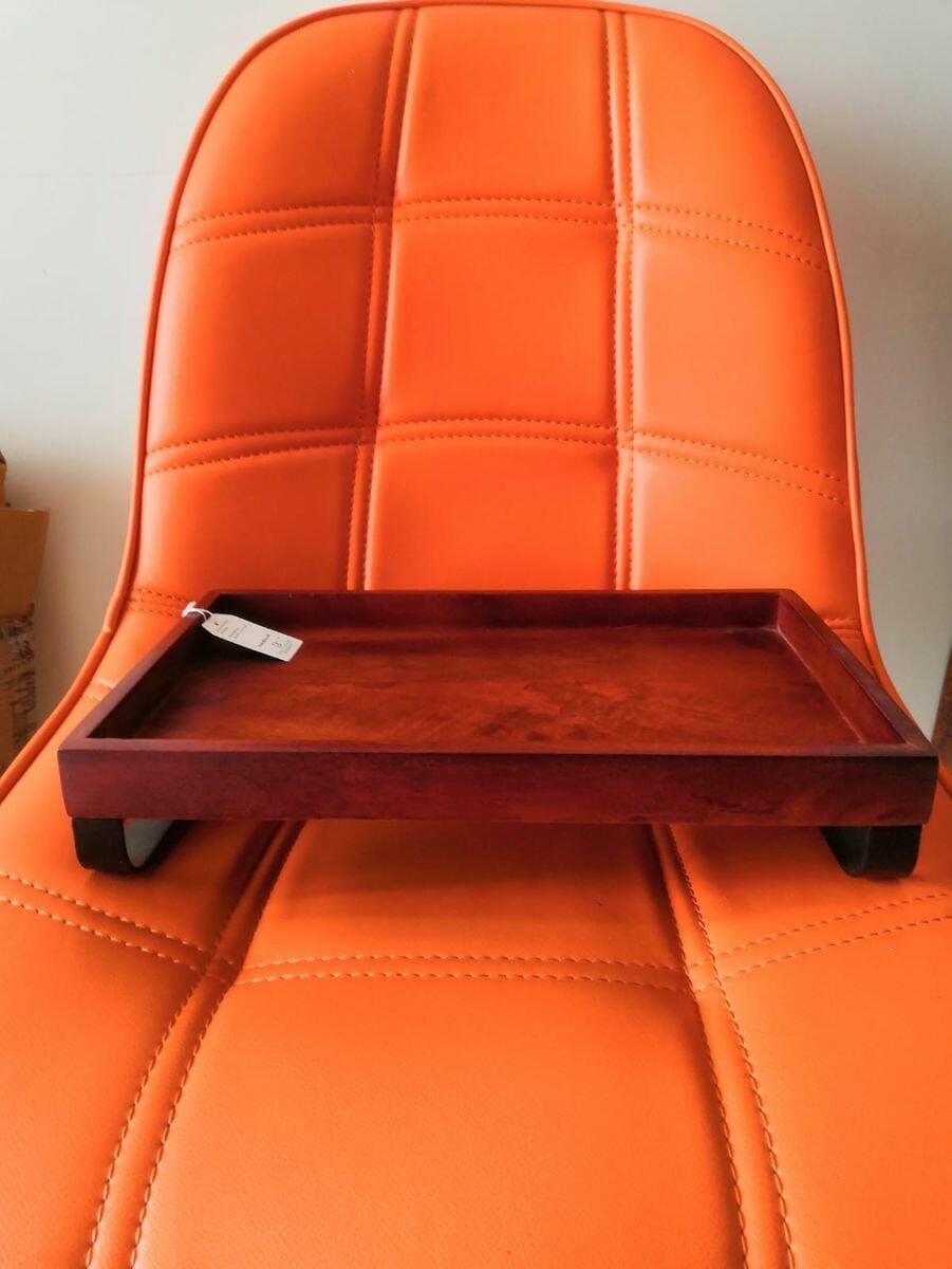 Customer photo review of Serving Tray with Metal Stand from Mahogany Collection (Large)