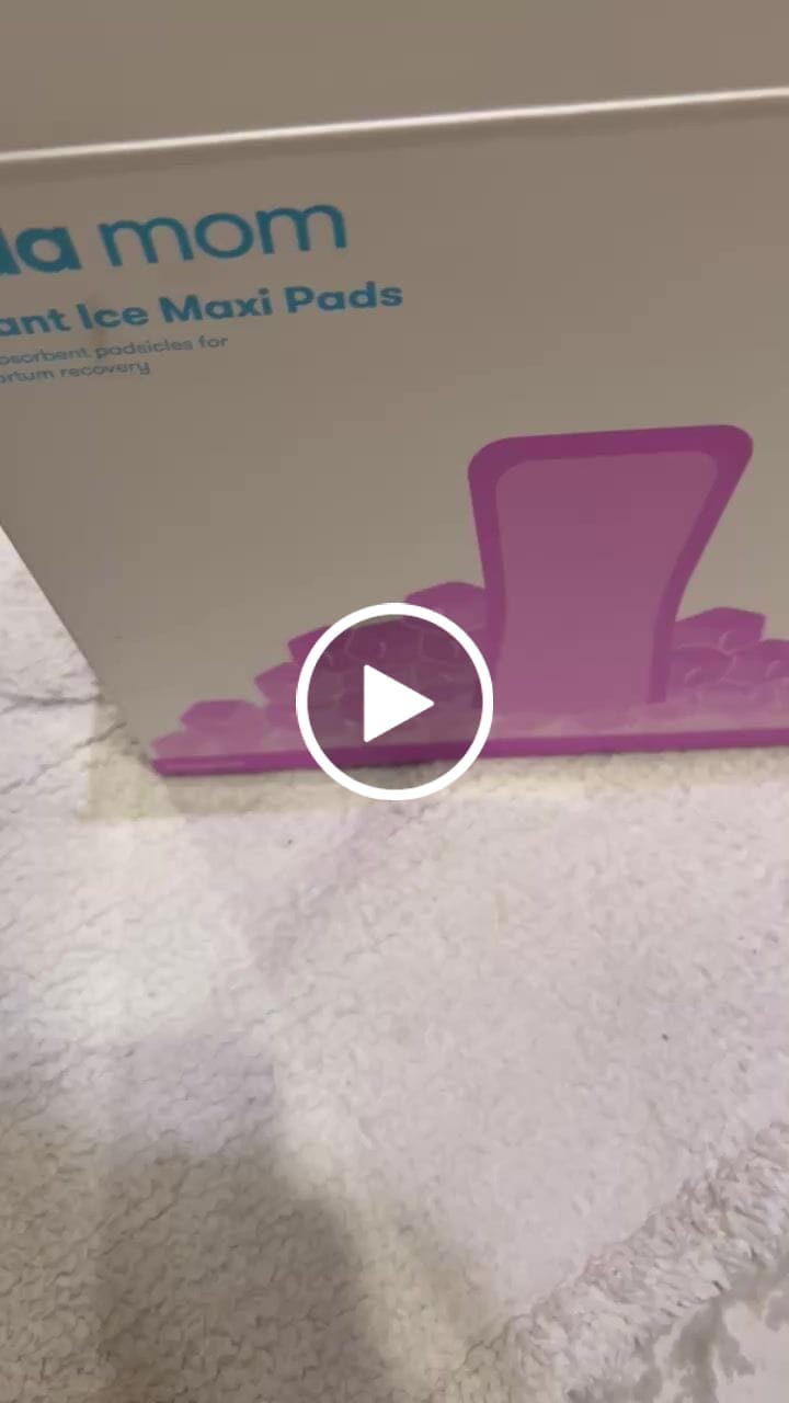 Customer video review of Frida Mom 2-in-1 Postpartum Absorbent Perineal Ice Maxi Pads