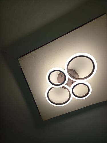Customer photo review of Lustra LED 2+2 CIRCLE BROWN Echivalent 400W Telecomanda