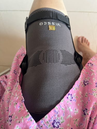 Customer photo review of Hinged Knee Cap | Supports the Knee joint with mediolateral hinges | Color - Grey (Single Piece)