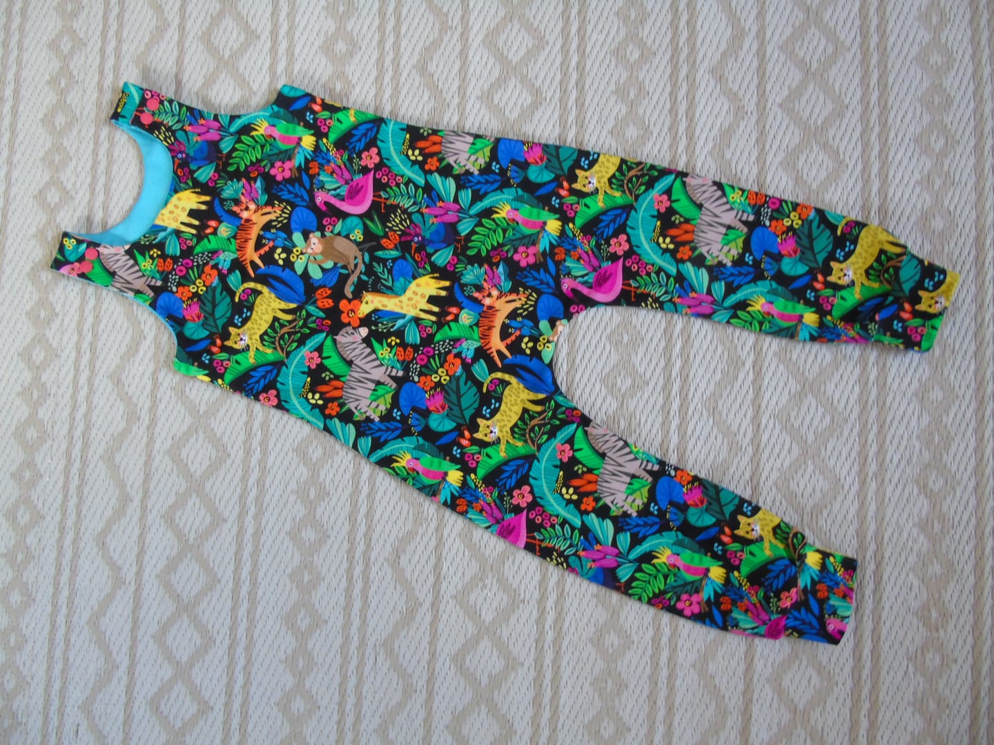 Customer photo review of Animal Jungle on Black French Terry Fabric