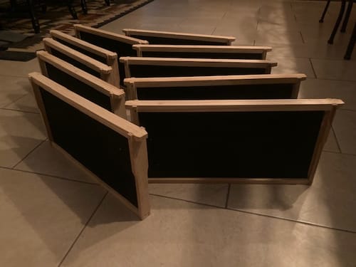 Customer photo review of 10 Packs Deep Pine Wooden Frames Yellow Wax Coat Plastic Foundation Unassembled Foundation For Deep Brood Bee Box, 9-1/8-Inch