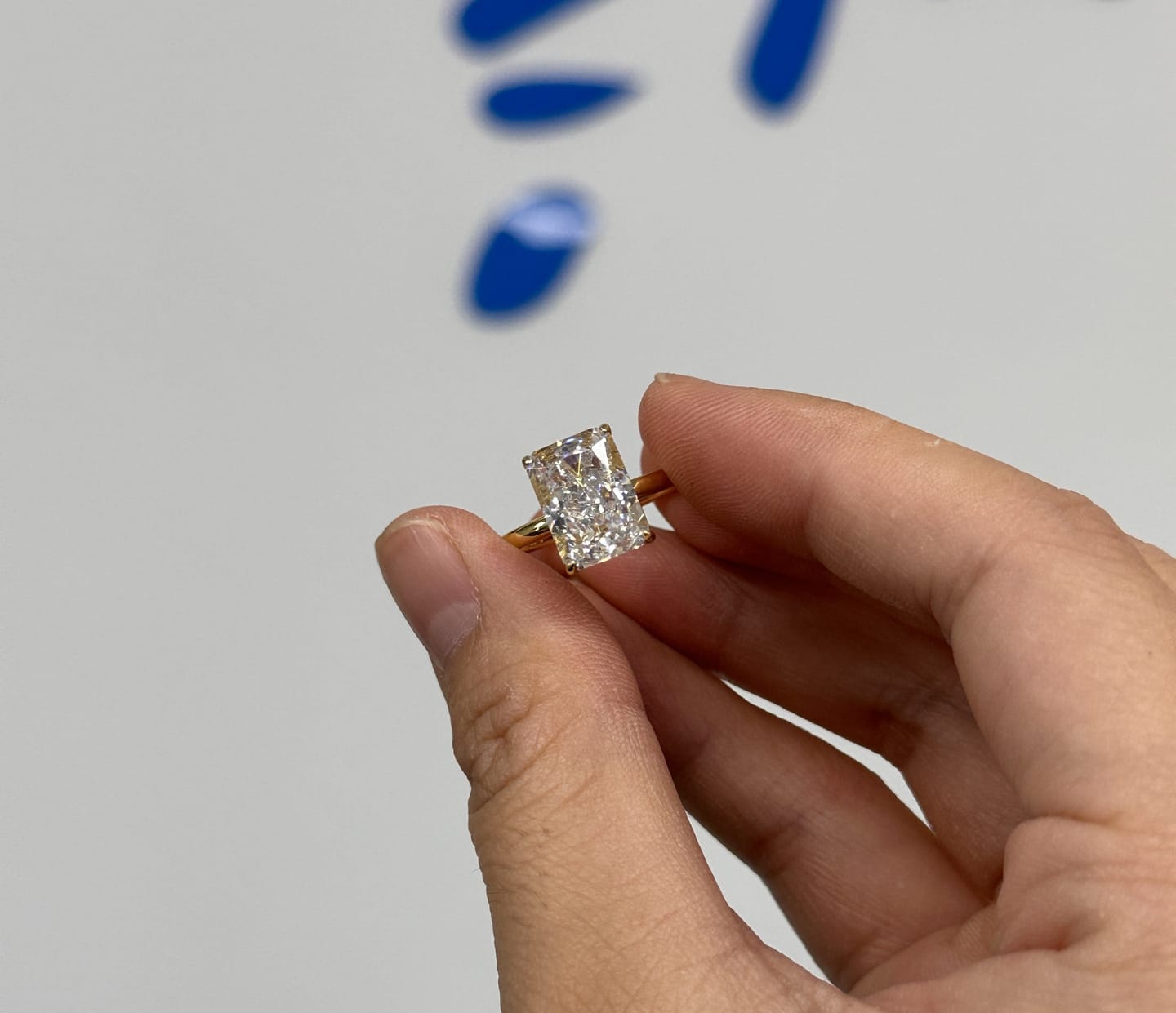 Customer photo review of S925 Classic 4.5 Carat Radiant Cut Simulated Diamond Engagement Ring/Wedding Set