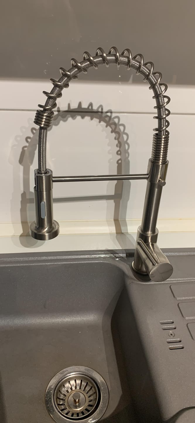 Customer photo review of Halmstad - Single Hole Pre-Rinse Pull-Down Spring Spout Kitchen Faucet