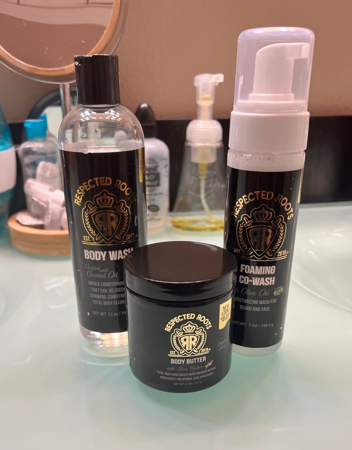Customer photo review of Respected Roots Body Wash (12 oz.)