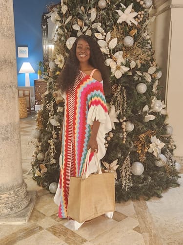 Customer photo review of Pink Plush Comfy Sweater Dress