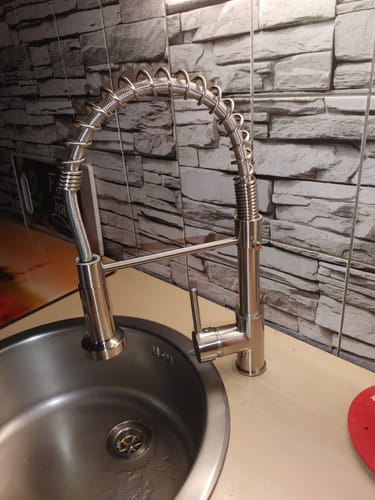 Customer photo review of Halmstad - Single Hole Pre-Rinse Pull-Down Spring Spout Kitchen Faucet