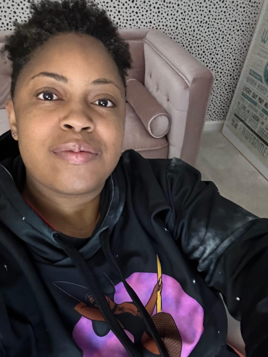 Customer photo review of The Baddest Witch Halloween Unisex Hoodie