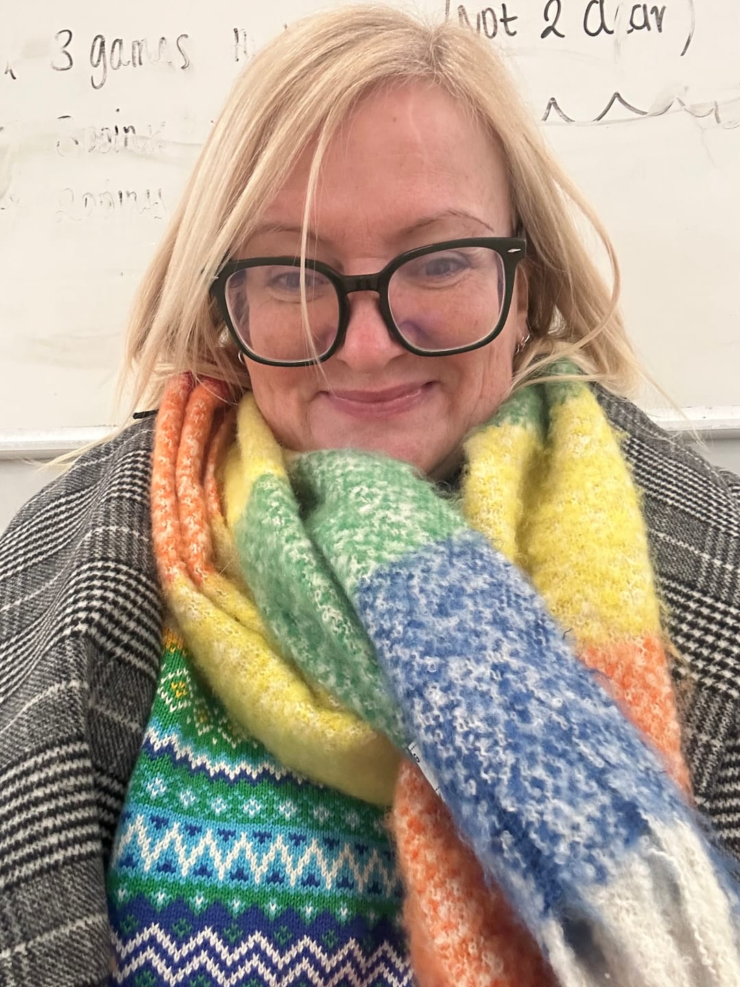 Customer photo review of Luxuriously Soft Rainbow Scarf Bold