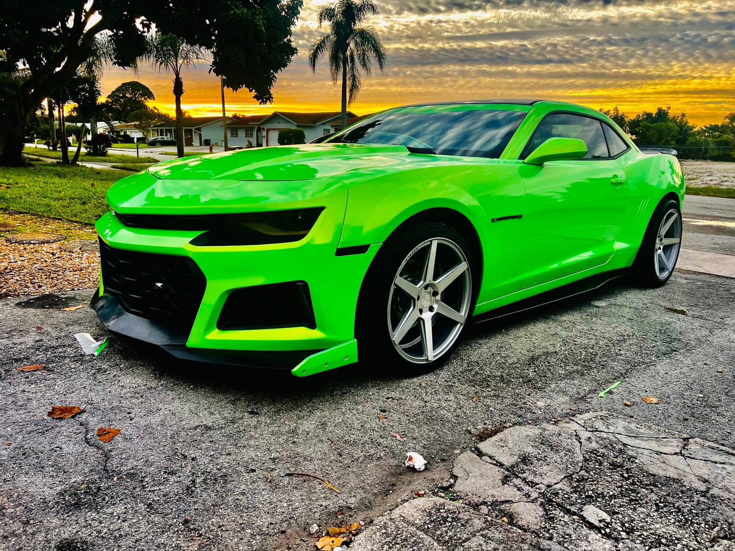 Customer photo review of Candy Metallic Neon Green vinyl wrap