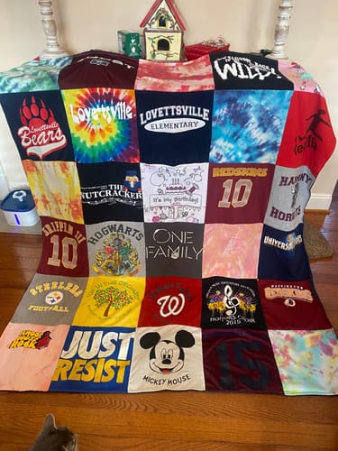 T-shirt quilt featuring lovettsville bears by Kristine from VA
