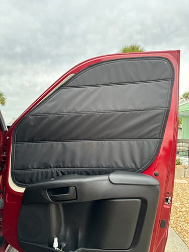 Customer photo review of Promaster - Front Door Shades (set)