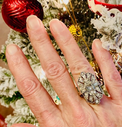 Customer photo review of Art Deco Milgrain CZ Ring in Sterling Silver