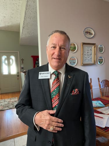 Customer photo review of Christmas Green Red Xmas Tree Pattern Mens Tie Hanky Cufflinks Set