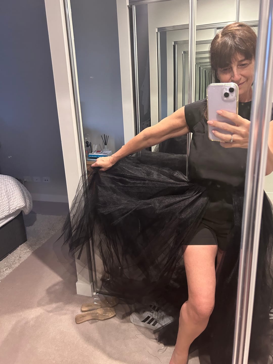 Customer photo review of 3-Piece Open-Back Top, High-Waisted Shorts and Tulle Skirt Co-Ord Set in Black