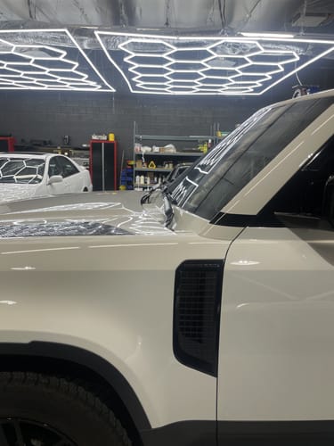 Customer photo review of Hexagon Garage Lights | LED Ceiling Grid