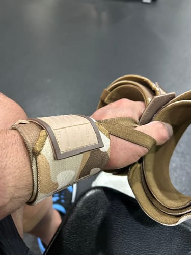 Customer photo review of Personal Record Advanced Elbow Wraps - PR903 - Sand Camo