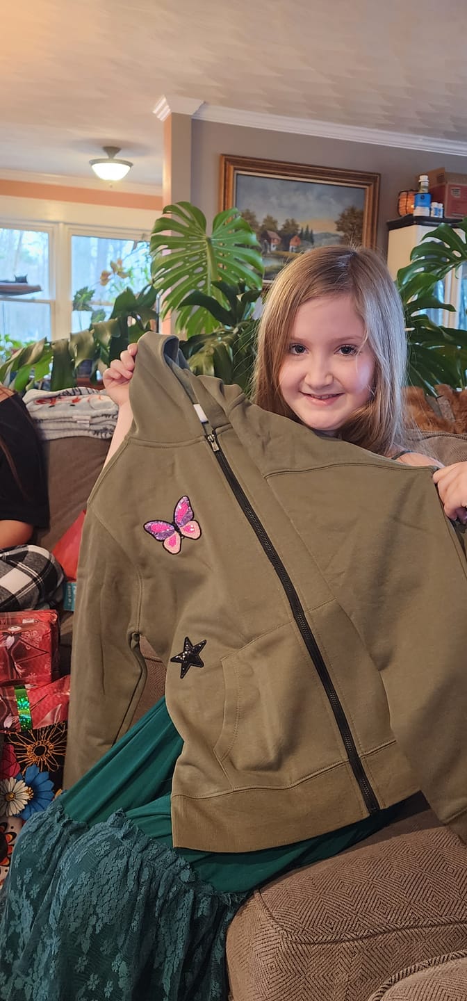 Customer photo review of Kids Zip Hoodie