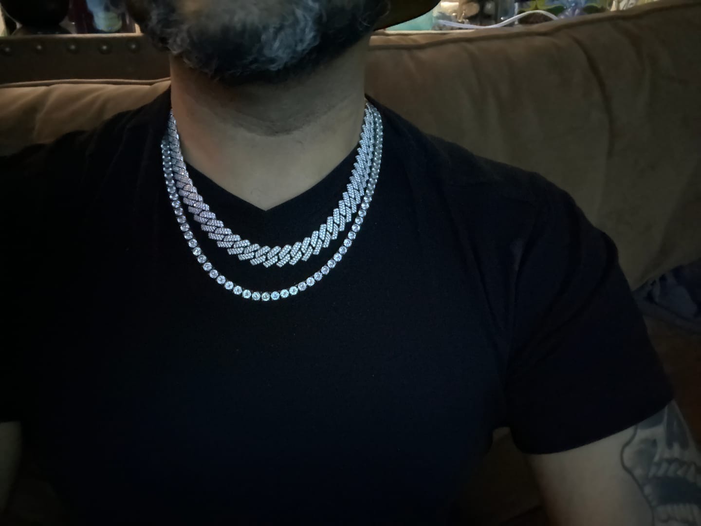 Customer photo review of 8-12mm Iced Prong Cuban Chain