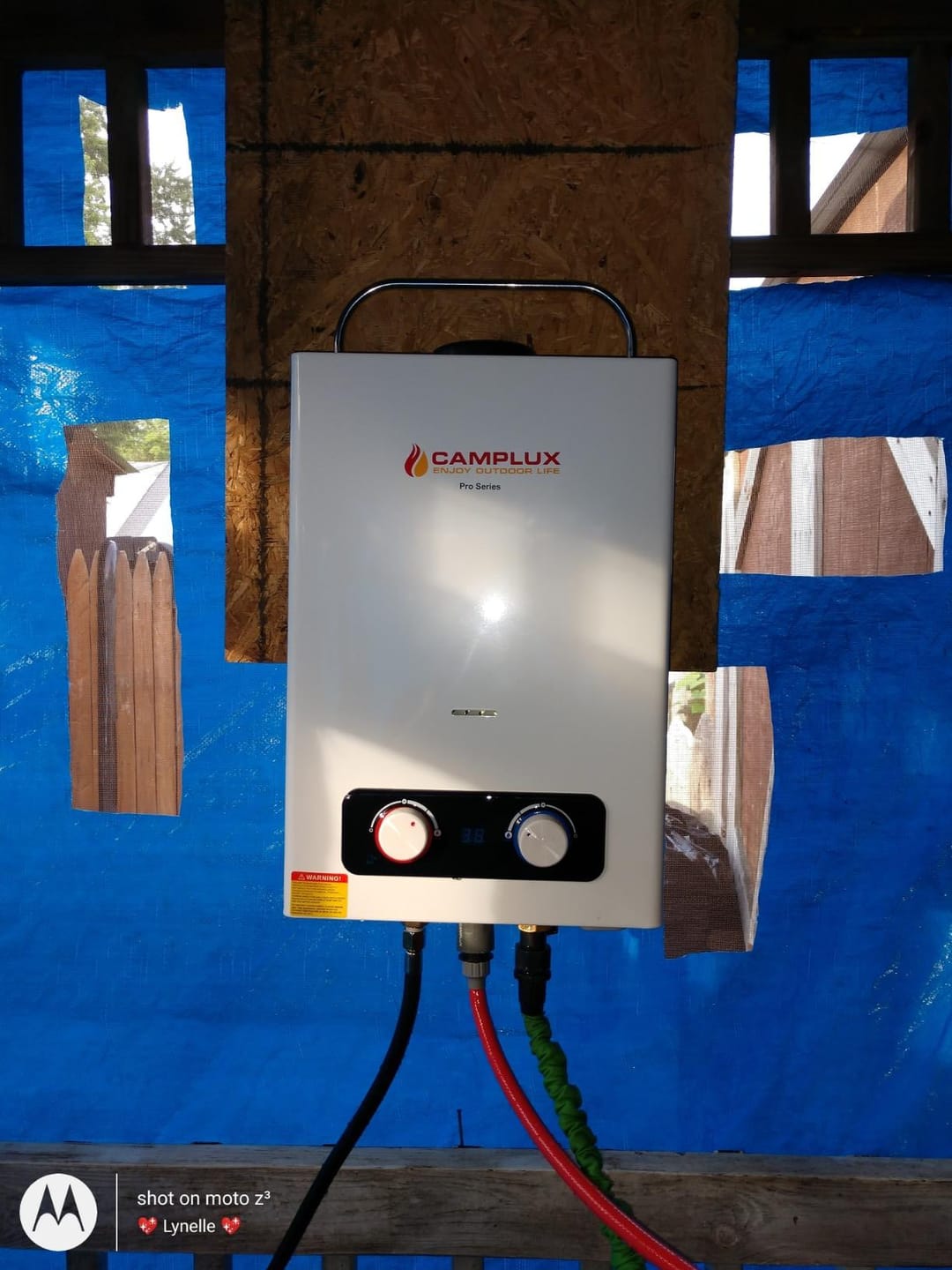 Customer photo review of Camplux 2.64 GPM Tankless Gas Water Heater, Propane Shower Portable